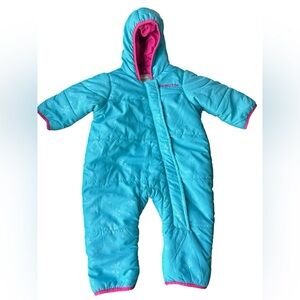 Arctix 9-12 Months Baby Toddler Girls’ Blue & Pink Hooded Bunting Snowsuit